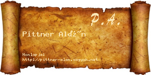Pittner Alán névjegykártya